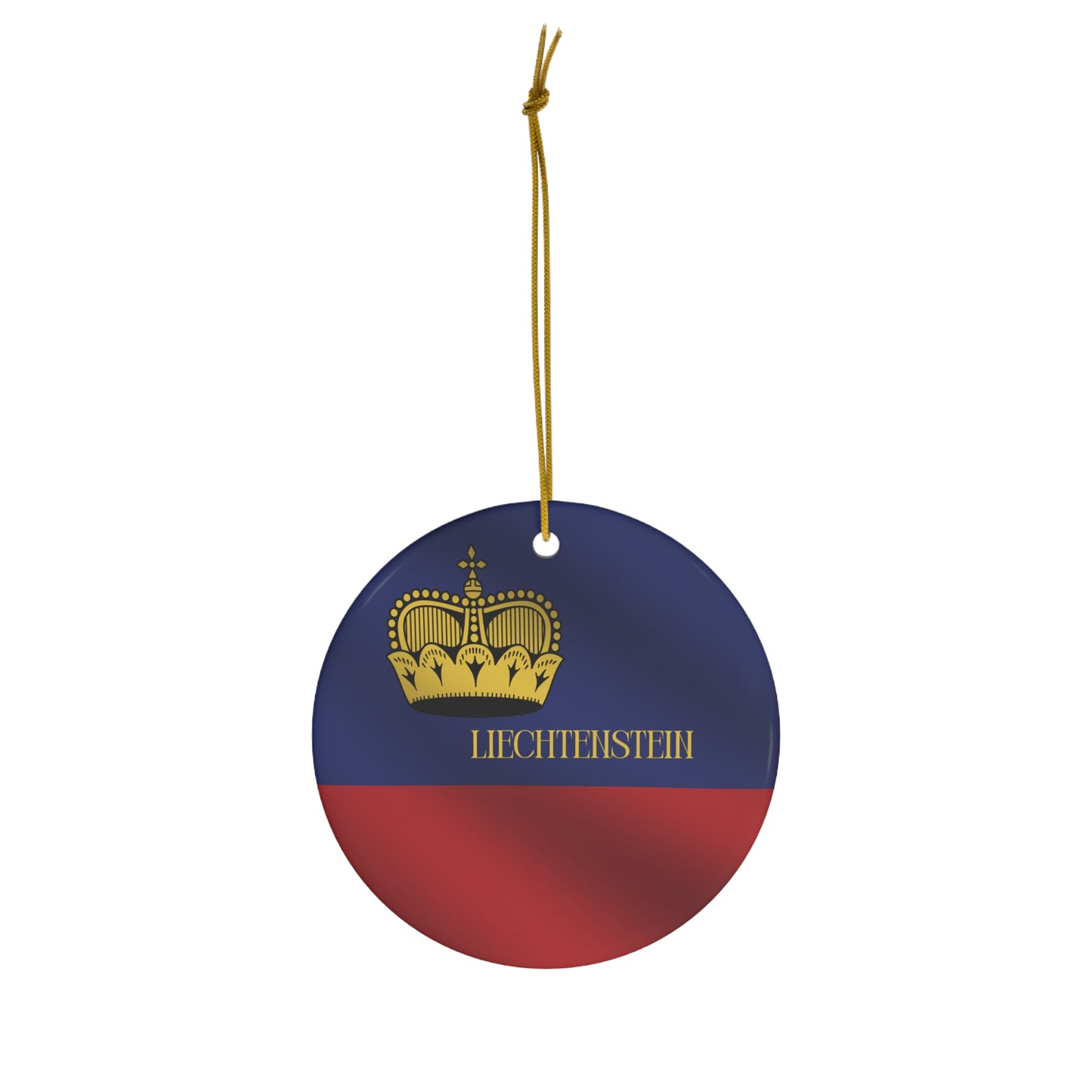 Liechtenstein Christmas Ornament - Liechtenstein Flag on Heart or Circle Shaped Ornament, Ornament for Travel Lovers, Liecthenstein Natives