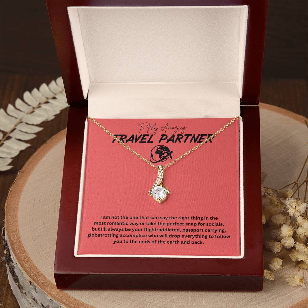 To My Amazing Travel Partner - Alluring Beauty Necklace For Wife, For Girlfriend, For Eternal Travel Partner