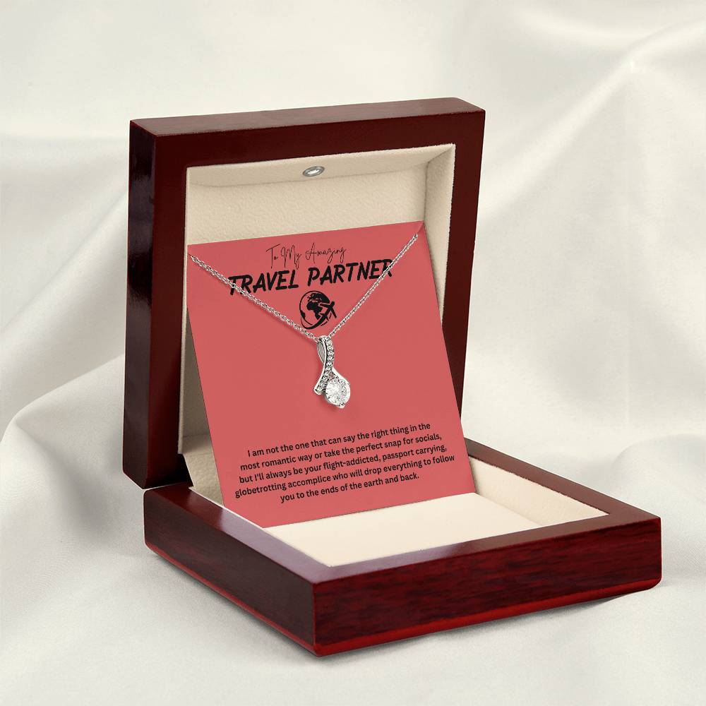 To My Amazing Travel Partner - Alluring Beauty Necklace For Wife, For Girlfriend, For Eternal Travel Partner