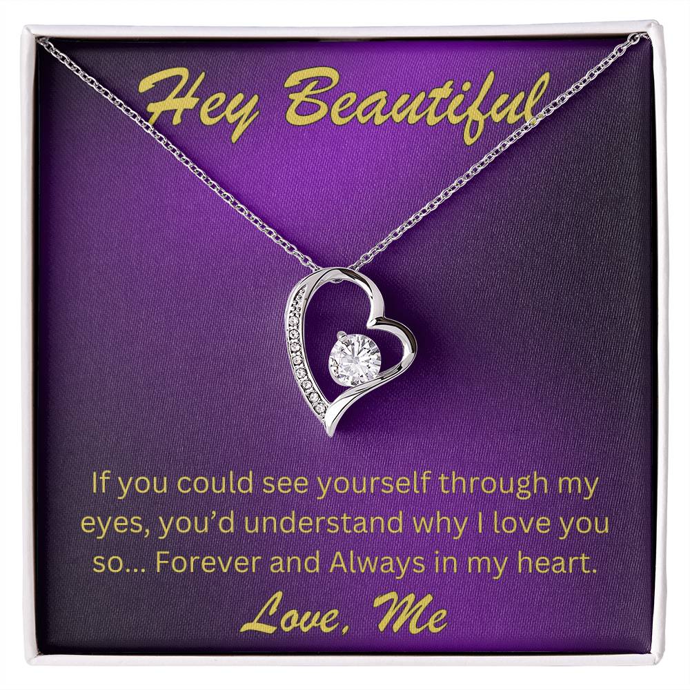 Hey Beautiful - Brilliant Heart Pendant Necklace For Wife or Girlfriend