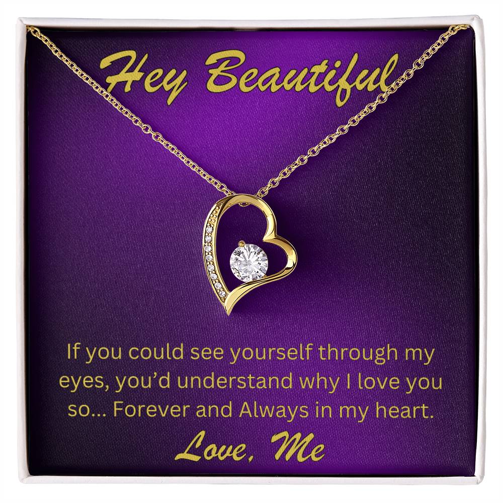Hey Beautiful - Brilliant Heart Pendant Necklace For Wife or Girlfriend