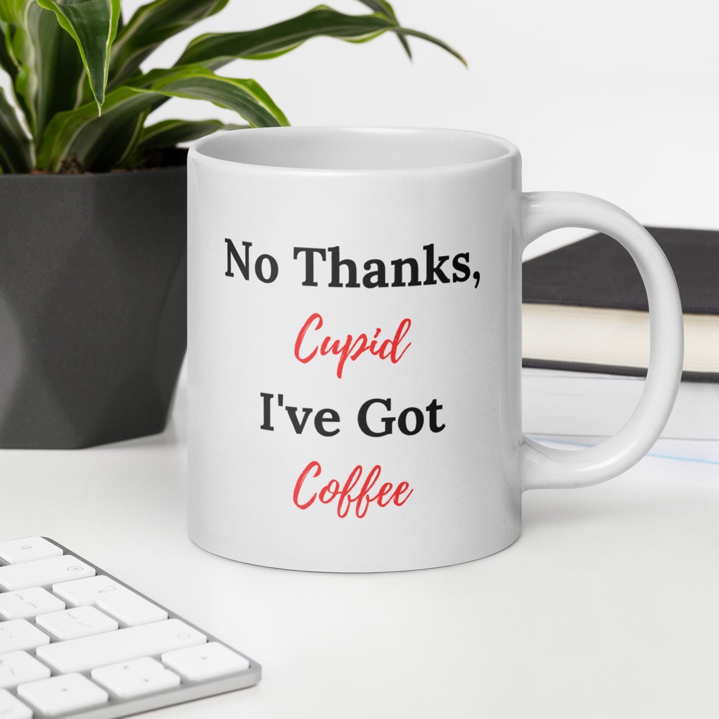 No Thanks Cupid Coffee Mug, Anti Valentine Gift, Single Valentine Mug, Funny Valentine, Funny Valentine Gift, Anti Valentine's Day