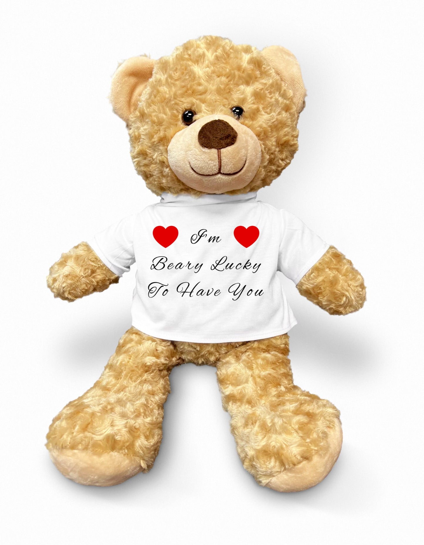 Love You Teddy Bear, I'm Beary Lucky To Have You, Custom Teddy Bear, Gift for Mom, Girlfriend Teddy, Gift for Wife, Teddy Bear for Boyfriend
