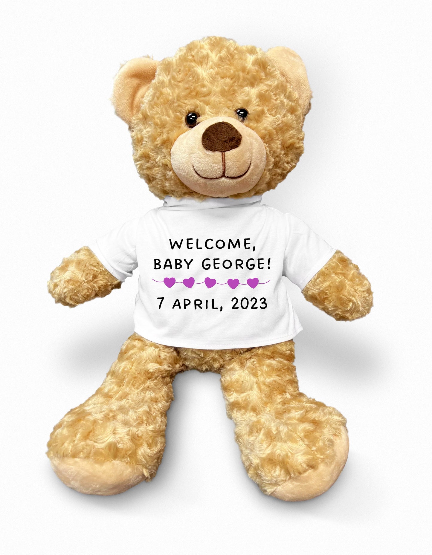 New Baby Teddy Bear, New Baby Bear, Custom New Baby Gift, Newborn Gift, Newborn Bear, Christening Gift, Christening Bear, Custom Teddy Bear