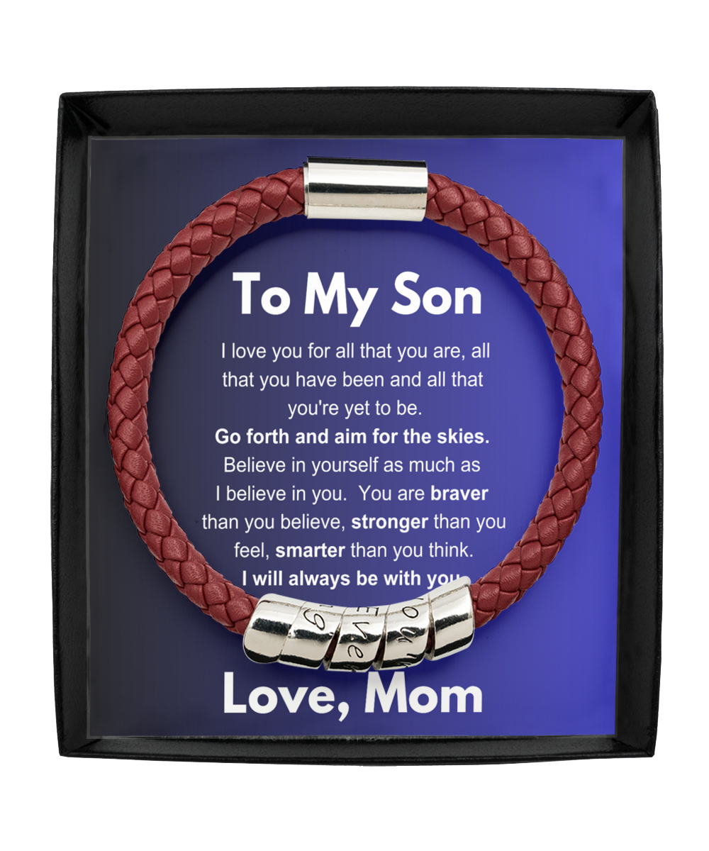 Son Gift From Mom, Leather Bracelet For Son, Son Gift From Mom, Son Birthday Gift, Son Graduation Gift