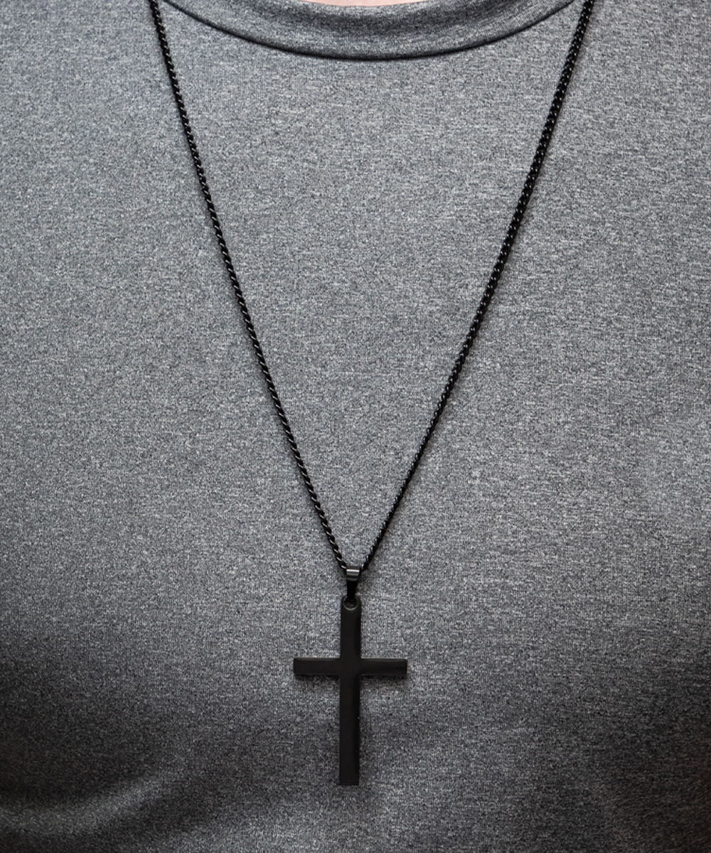 Men's Black Cross Necklace, Black Cross Pendant, Black Cross, Men's Necklace, Gift for Husband, Gift for Boyfriend