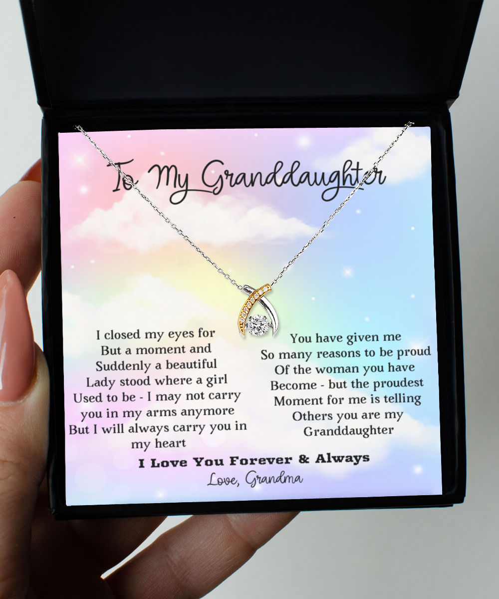 To My Granddaughter Necklace, Granddaughter Gift From Grandma, From Grandpa, From Nana, From Nona